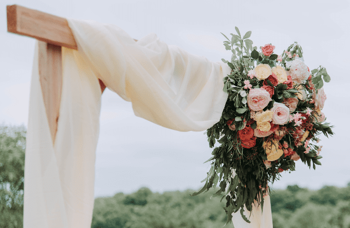 wedding arch with flowers